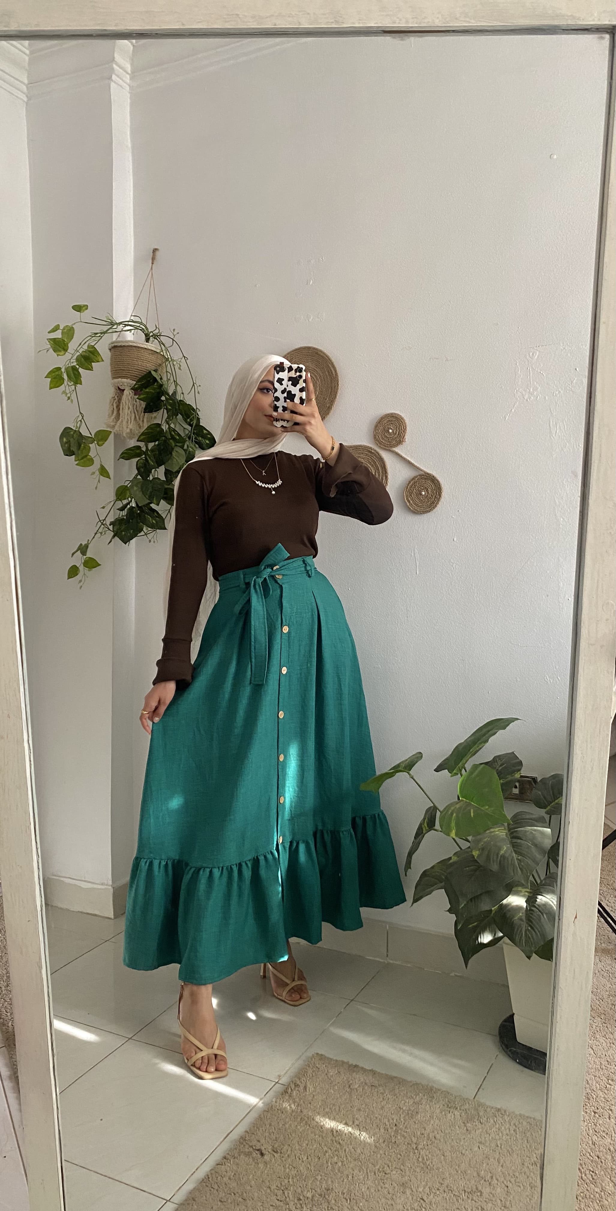 Green Skirt with Ruffles