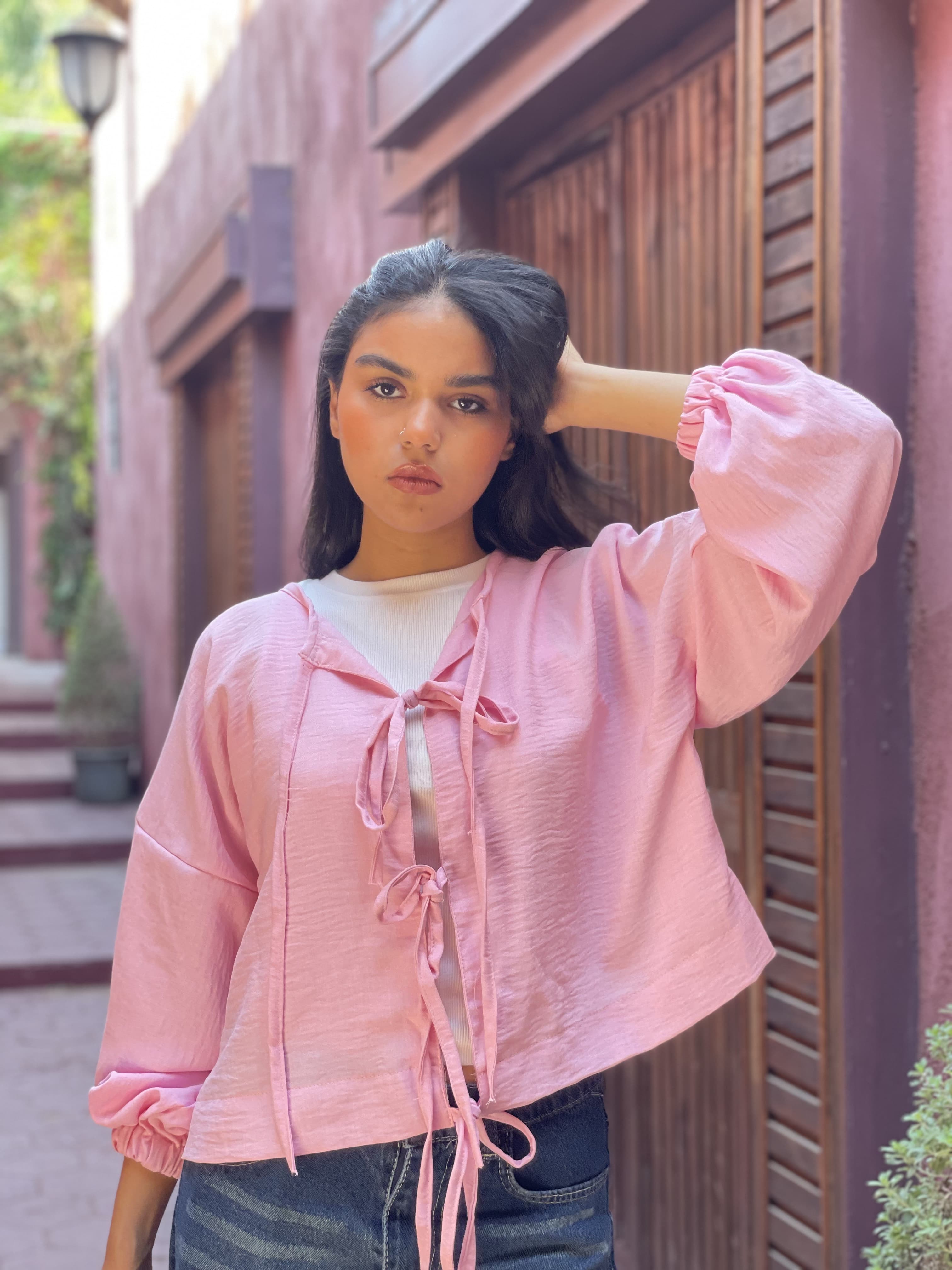 Linen pink blouse