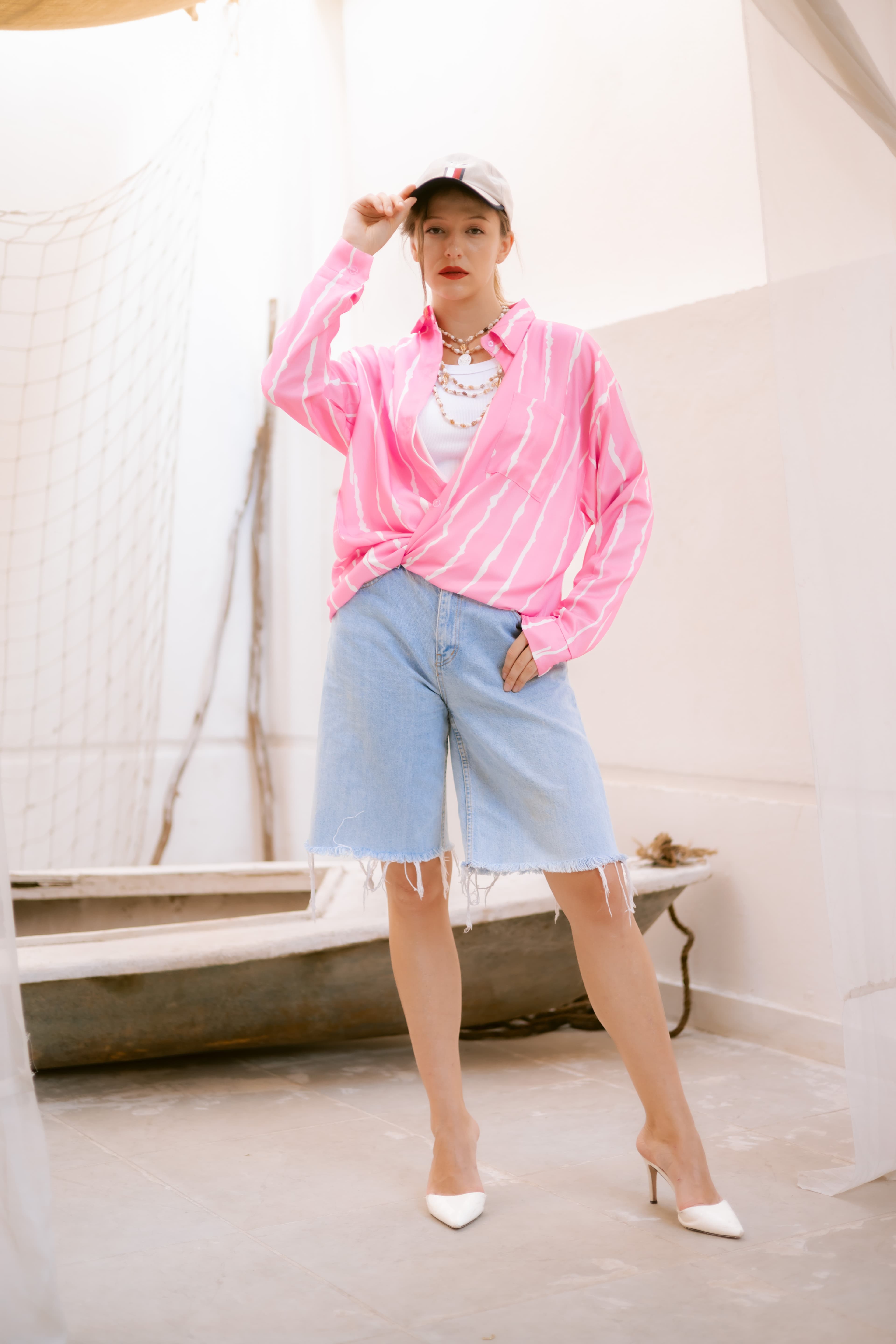 Pink linen shirt