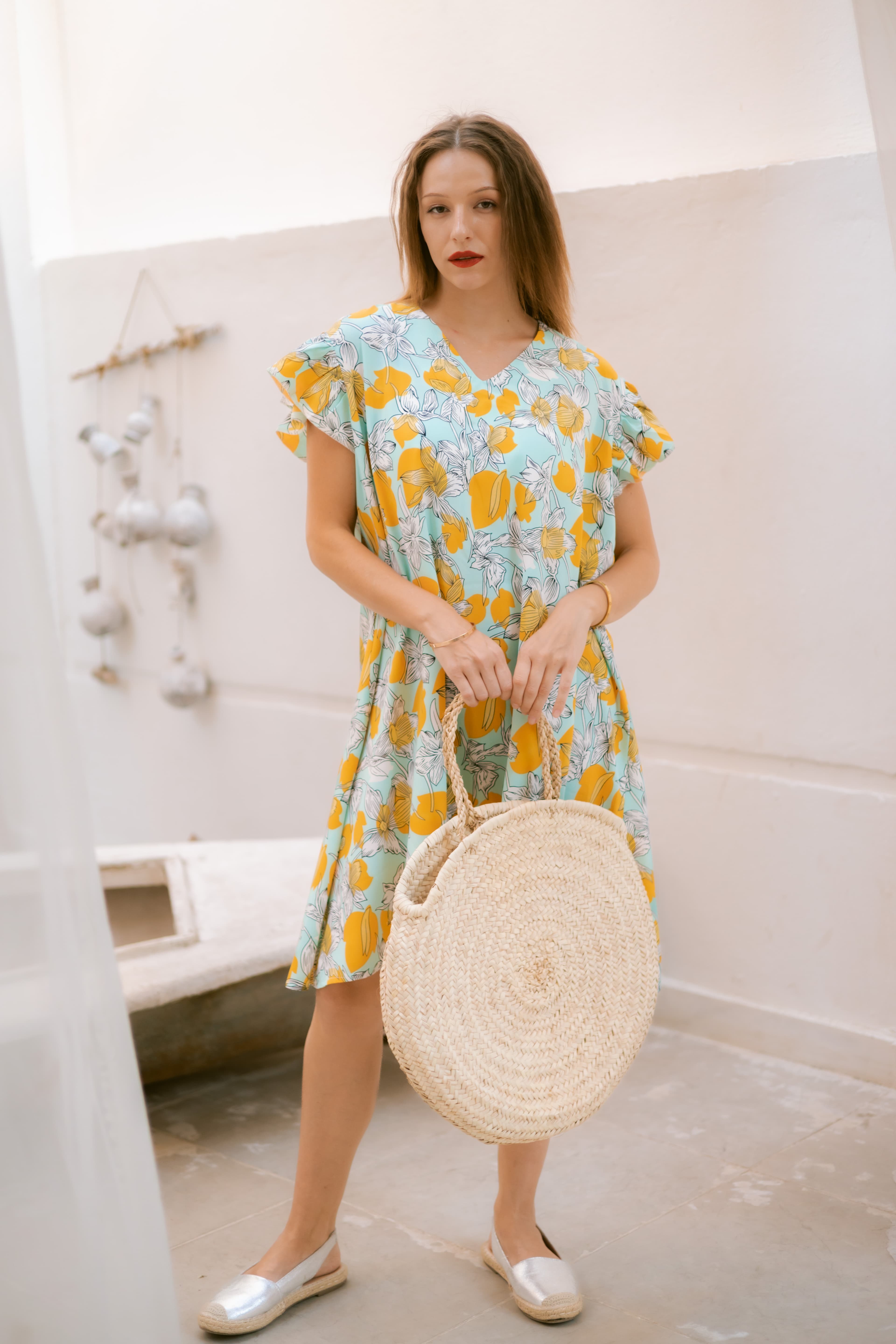 Yellow lycra dress